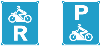 Motor cycle reservation and motor cycle parking reservation sign